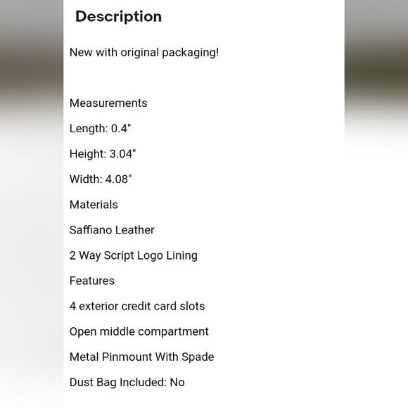 Kate Spade Madison Heart Studs Small Slim Card Case Powdered Sugar NIB - Picture 10 of 10